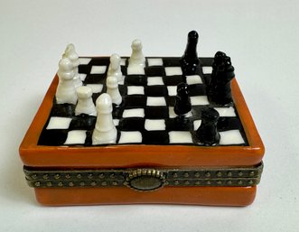 Small Trinket Box With Checkerboard On Top