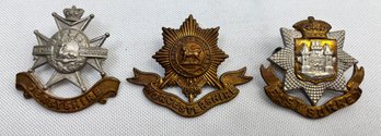 3, 1930s/40s British Regiment Collar Badges