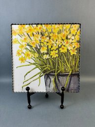 Lily Pearl Gallery Bucket Of Daffodils Picture And Stand