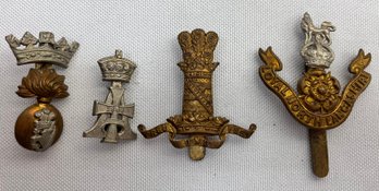 4, 1930s/40s British Regiment Collar Badges