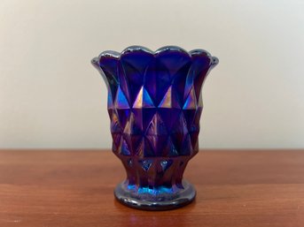 Imperial Carnival Glass Cobalt Toothpick Holder