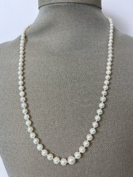 Natural Pearl And 14k White Gold Clasp Necklace.