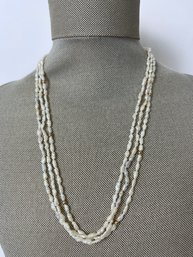 Natural Pearl And 14k Necklace.