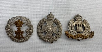 3 - 1930s/40s British Regimental Collar Badges.
