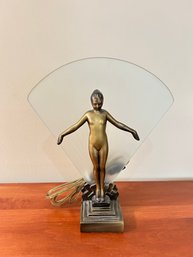 Sarsaparilla Handblown Glass Art Deco Style Accent Lamp