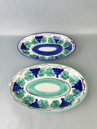 Italian Hand Painted Ceramica Artistica Serving Dishes