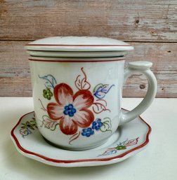 Tea Mug With Strainer And Lid