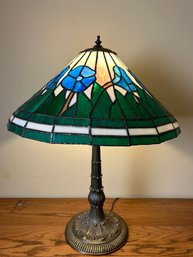 Tiffany Style Stained Glass And Metal Table Lamp