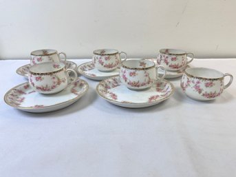 Set Of 5 M & Z Austria Teacups With Offset Saucers And 1 Extra Cup.
