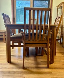 Vintage Oak Contemporary Mission Style Dining Table & 6 Chairs