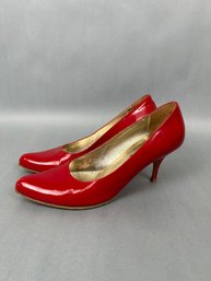 Marina Rinaldi Made In Italy Red Patten Leather Sz 39