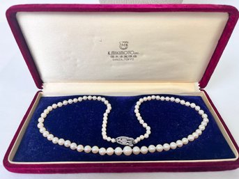 Pearl Necklace By K Mikimoto Ginza Tokyo.