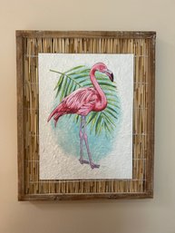 Flamingo & Bamboo Reed Wall Art