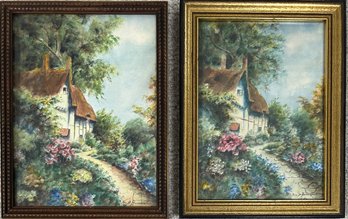LOT OF 2 Vintage Framed Ida M Harrison Original Watercolors *Local Pick-Up Only*