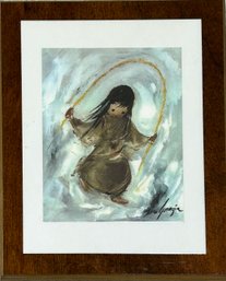 Laminated Artwork Print On Plaque Ted DeGrazia Merrily Merrily Merrily *Local Pick-Up Only*
