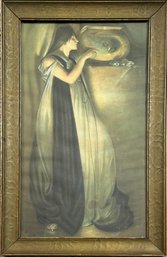 Vintage Framed Print Of A Woman In Evening Gown With Glowing Evening Light *Local Pick-Up Only*