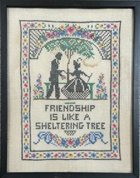 Vintage Hand Knit Artwork A FRIENDSHIP IS LIKE A SHELTERING TREE *Local Pick-Up Only*