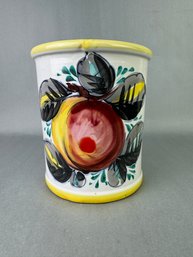 Italian Hand Painted 7 Inch Ceramic Canister