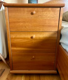 3 Drawer Light Cherry Tone Wood Minimalist Nightstand (#1)