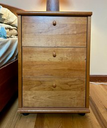 3 Drawer Light Cherry Tone Wood Minimalist Nightstand (#2)