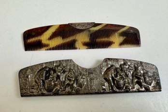 Comb With Engraved Metal Holder