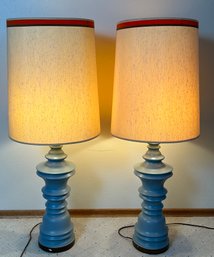 Pair Of Blue Vintage Table Lamps *Local Pick-Up Only*