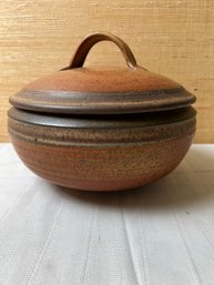 Signed Studio Pottery Lidded Bowl. *LOCAL PICKUP ONLY - NO SHIPPING*