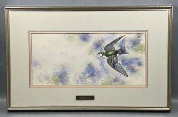 Original Susan LeBow Framed And Signed Watercolor Titled, Watercolor Sky.