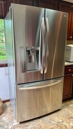 LG Counter-depth 23.7-cu Ft French Door Refrigerator With Ice Maker, Water And Ice Dispenser (Stainless Steel)