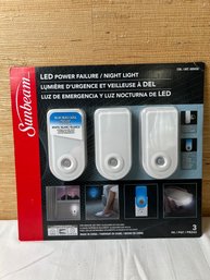 Set Of 3 Sunbeam Power Failure Night Lights. *LOCAL PICKUP ONLY - NO SHIPPING*