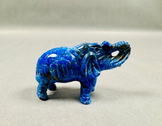 Blue Stone Elephant Fetish