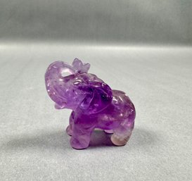 Small Purple Glass Elephant