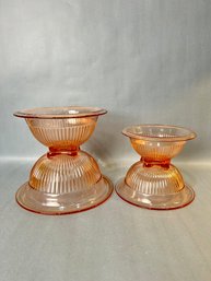 Pink Depression Glass Set Of 4 Mixing Bowls