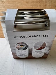 3 Piece MIU Powder Coated Colander Set. *LOCAL PICKUP ONLY - NO SHIPPING*