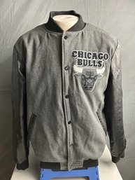 Chicago Bulls Grey Black Bomber Jacket