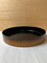 Vintage Burnt Bamboo Look Plastic Round Tray. *LOCAL PICKUP ONLY - NO SHIPPING*