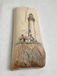 Artist Drawn Scrimshaw Lighthouse