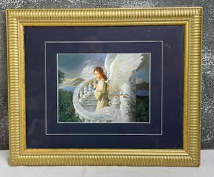 Angel Print - Gold Framed And Matted