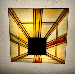 Arts & Crafts Style Stained Glass Ceiling Mount Light