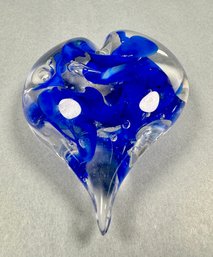 Blue And Clear Glass Paperweight