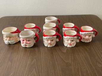 Assorted Lot Of 9 Santa Clause Holiday Christmas Coffee Mugs *Local Pick-Up Only*