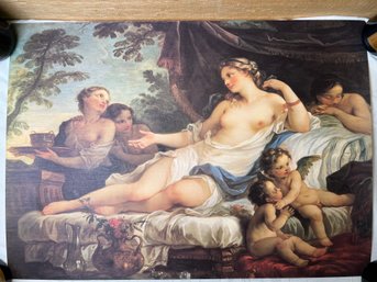 Print Of Lady Reclining With Cherubs And Her Hand Maidens. *LOCAL PICKUP ONLY - NO SHIPPING*