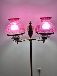 Rose Crackle Glass Floor Lamp.