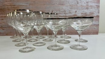 10 Lenox Wine Glasses And 5 Champagne Coupes. Pattern: Weatherly *Local Pick Up Only*