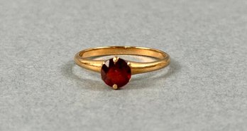10k Yellow Gold Ring With Possible Garnet Stone
