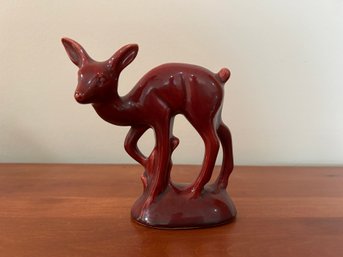 California Pottery Red Maroon Deer