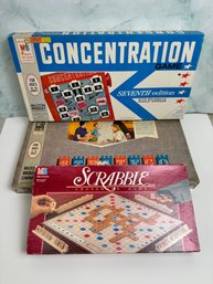 Lot Of Three Vintage Games Scrabble Concentration Stratego