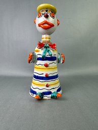 Ceramic Clown Liquor Bottle- Made In Italy