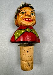 Wood Carved Cork Bottle Stopper- Woman