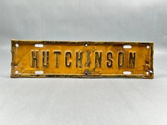 Vintage Hutchinson Metal Sign
